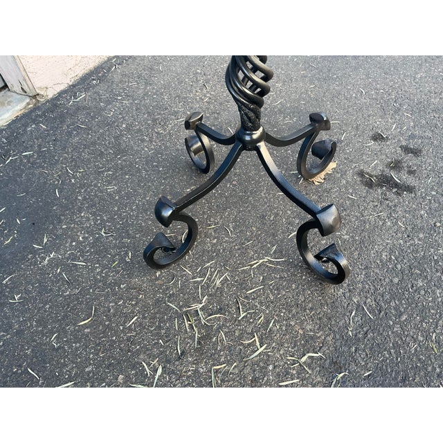 Kreiss Travertine Table With Iron Base For Sale In San Diego - Image 6 of 10