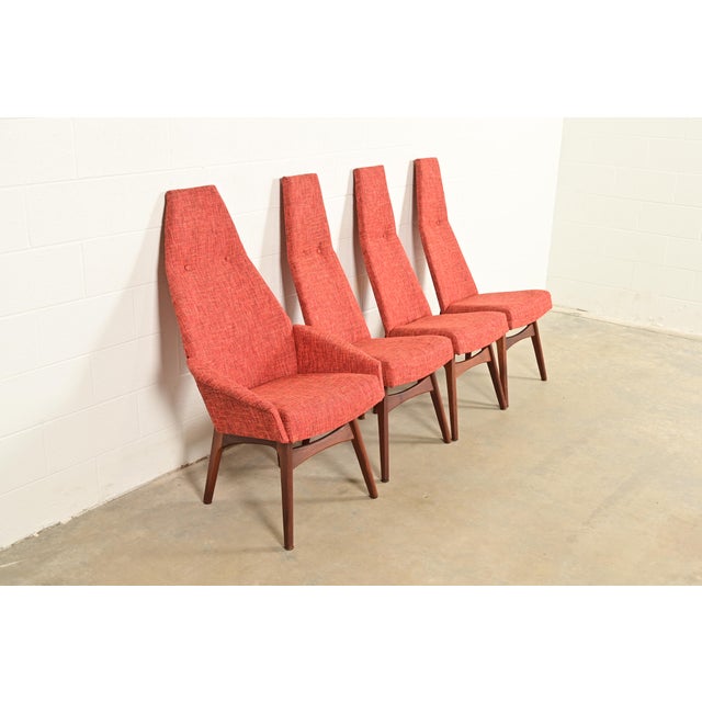 Craft Associates Adrian Pearsall for Craft Associates Mid-Century Modern High Back Dining Chairs, Set of Four For Sale - Image 4 of 13