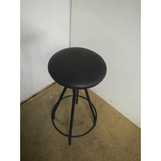 Metal Stool with Footrest, 1980s For Sale - Image 7 of 9