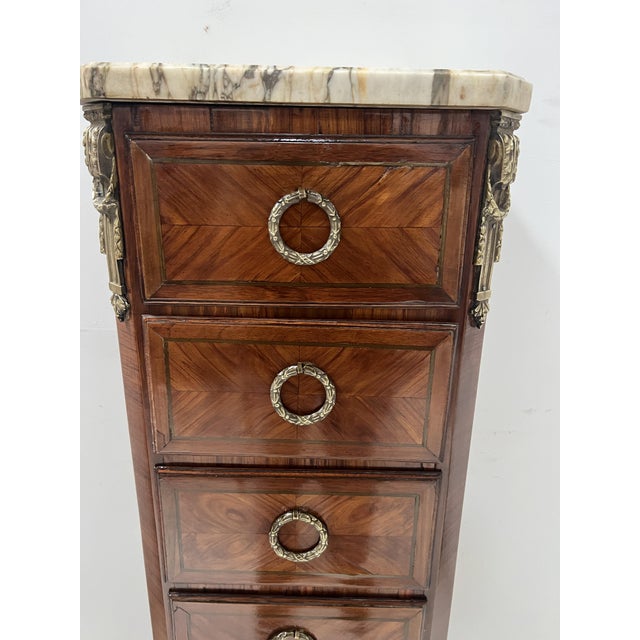 Transition Style Wooden Veneer Chest of Drawers from Befos For Sale - Image 3 of 10