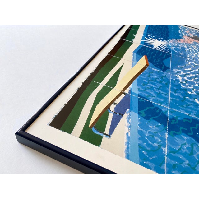 1990s David Hockney Vintage 1994 Lithograph Print Framed Large Pop Art Poster " Le Plongeur ( Paper Pool 18 ) " 1978 For Sale - Image 5 of 18