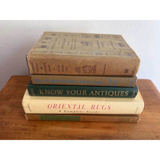Set of five vintage hardcover reference books on rugs and antiques. Beautifully coordinated. 1957 Ruth Webb Lee's Current...