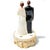 Mid-Century Modern Vintage Mid Century 1950s 1960s Wedding Bride and Groom Figurine Cake Topper With Satin Base For Sale - Image 3 of 3