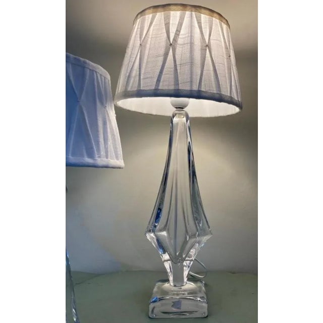 Mid-Century Modern Crystal Table Lamp attributed to Jean Daum, France, 1960s For Sale - Image 3 of 11