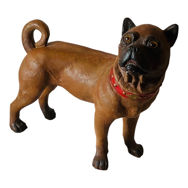 A 19th Century Terra Cotta English Pugdog For Sale
