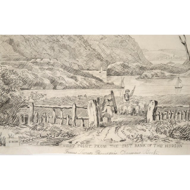 "West Point From the East Bank of the Hudson" Antique Drawing by Edward Watkinson Wells For Sale In Monterey, CA - Image 6 of 7