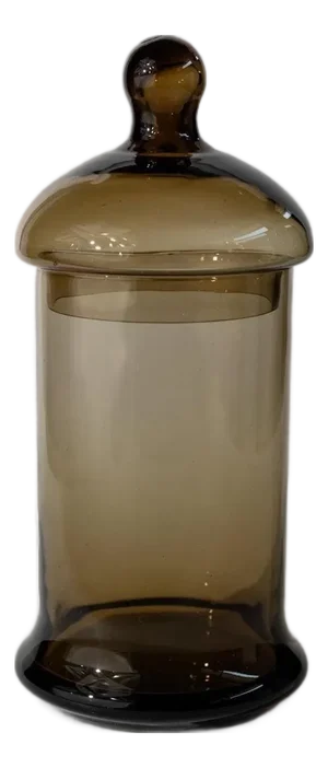 Mid-Century Amber Glass Lidded Box, Italy, 1970s