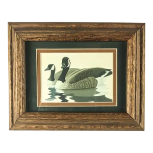 Heavy Oak Framed Double Matted Richard Sloan Canada Geese Print