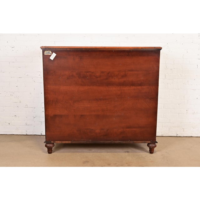 Ethan Allen British Colonial Carved Maple Chest of Drawers For Sale - Image 14 of 16