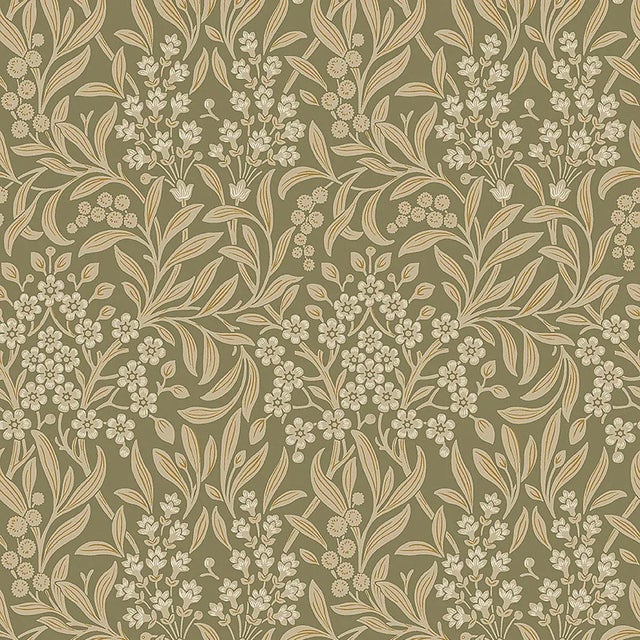 Boråstapeter Kryddhyllan Wallpaper in Leaf For Sale