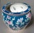 Large vintage Chinese export Famille Rose porcelain fishbowl planter on a wooden stand. Intricate hand painted interior...