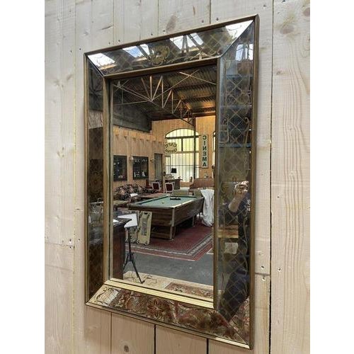 Venetian Gold Glass Mirror For Sale - Image 5 of 7