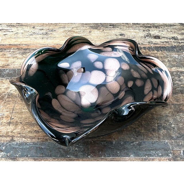 Vintage Italian Art Glass Bowl After Murano For Sale - Image 11 of 12