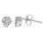 Contemporary .925 Sterling Silver 1/10 cttw Prong Set Round-Cut Trio Diamond Stud Earrings (I-J Color, I3 Clarity) For Sale - Image 3 of 6