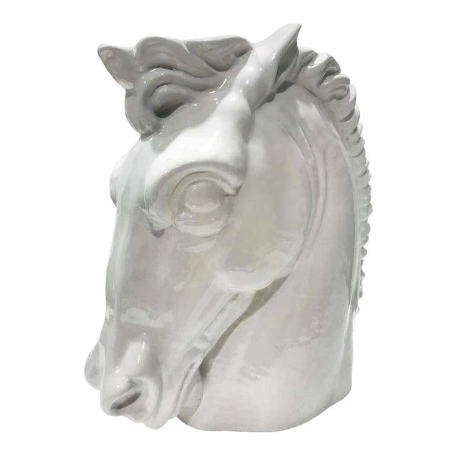 Italian Mid-Century Modern Ceramic Horse Sculpture For Sale