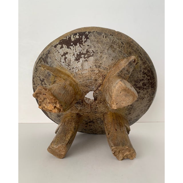 Brown Vintage African Mini Stool For Sale - Image 8 of 8