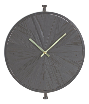 Modern Wood Wall Clock with Suspended Stand 16.25"D