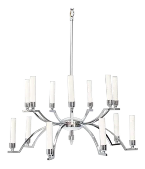 Mid-Century Chrome 12 Arm Chandelier Light Fixture