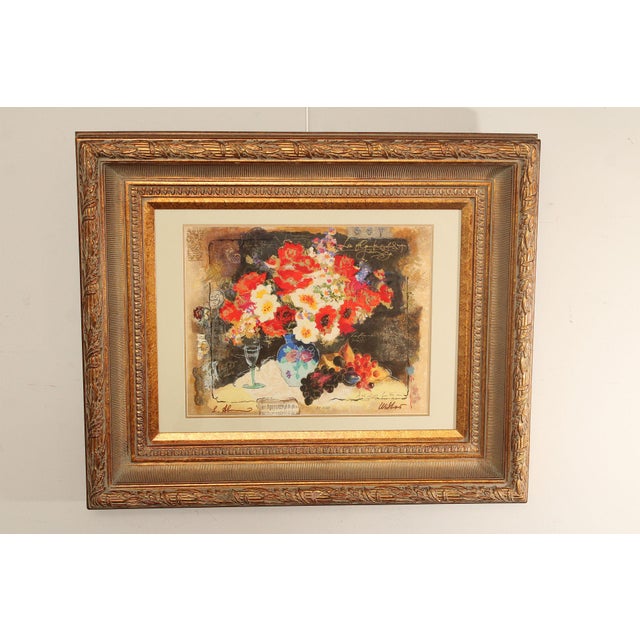 Quality Custom Framed Limited Edition Serigraph of Flower Bouquet, by Alexander Galtchansky (Russian, 1959-2008) and Tanya...