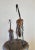 Bronze 1940s French Mid-Century Japanesque Bronze Crane Bird Sculptures on Wrought Iron Pedestal - Zen Garden Statue For Sale - Image 8 of 11