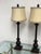 Black Neoclassical Laurel Column Table Lamps, Pair For Sale - Image 8 of 12