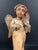 ITEM NAME: Vintage Hand Carved Wood Standing Angel with Playing Violin Instrument Sculpture ORIGIN: Philippines AGES: Late...