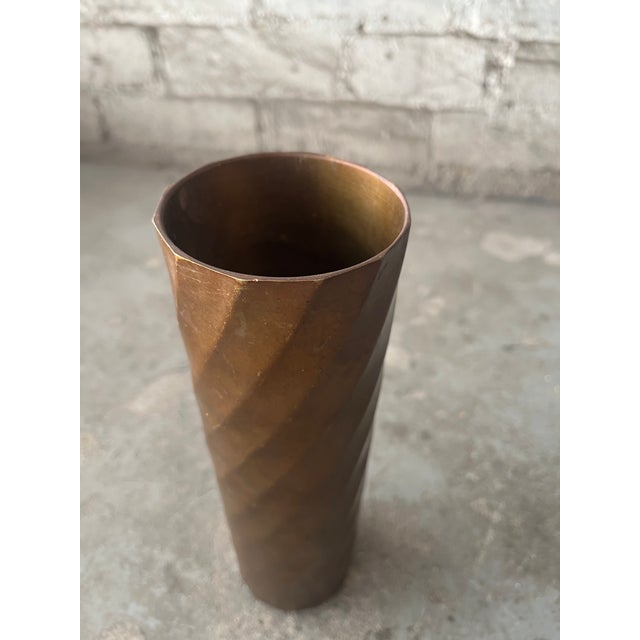 Mid-Century Modern Cylindrical Bronze Vase For Sale In Cincinnati - Image 6 of 6