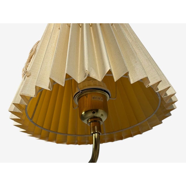 1970s Armaturhantverk Tibro, Wall Light, Brass, Pleated Fabric For Sale - Image 9 of 13