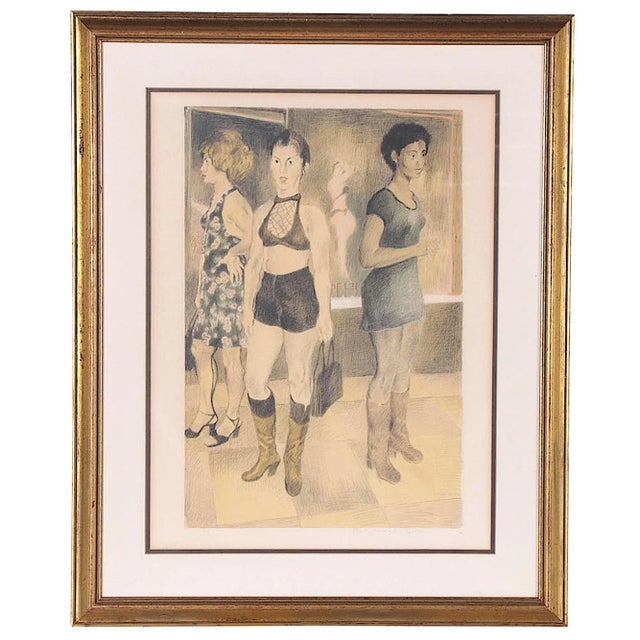 Vintage Ltd. Ed.Raphael Soyer Lithograph "Eighth Avenue" - Pencil Signed & Numbered-Framed For Sale - Image 9 of 9