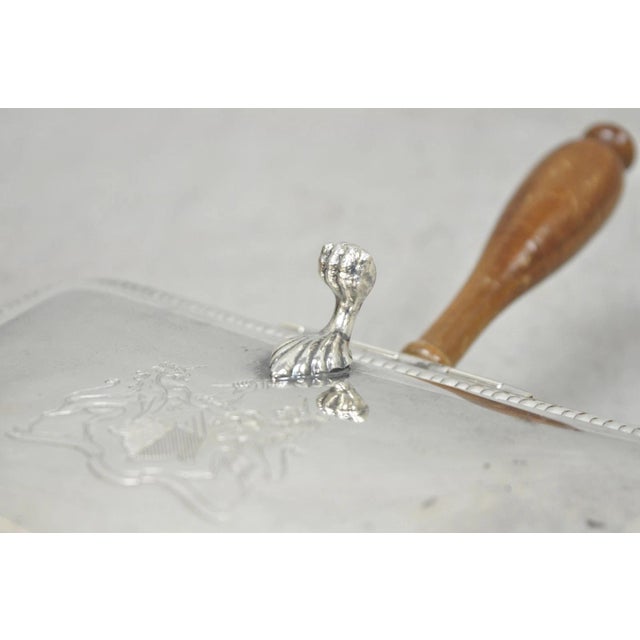Vintage Sheffield English Victorian Silver Plated Silent Butler Crumb Catcher For Sale - Image 9 of 14