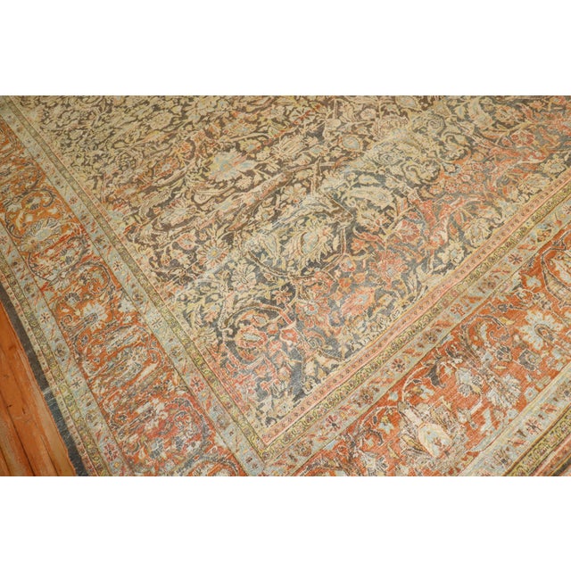 Antique Zabihi Collection Rustic Persian Bidjar Rug For Sale - Image 10 of 11