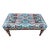 Handmade Aztec Pattern Printed Rug Fabric Upholstered Bench For Sale