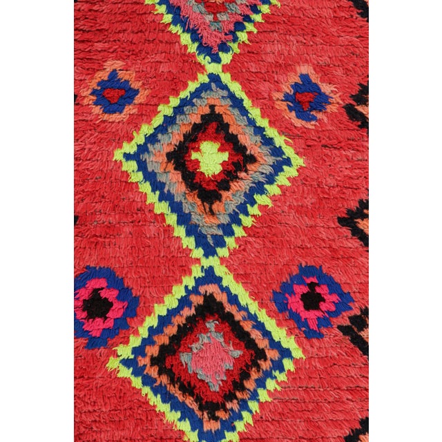 Moroccan Vintage Moroccan Runner Rug in Red With Diamond Patterns, From Rug & Kilim For Sale - Image 3 of 8