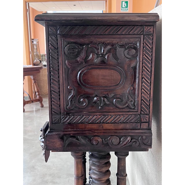 20th Century Spanish Baroque Style Cabinet on Stand, Bargueno or Varqueno For Sale - Image 11 of 12