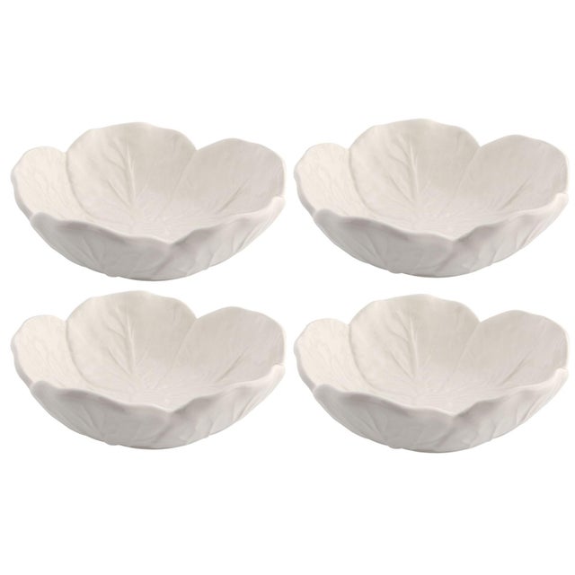 Traditional Bordallo Pinheiro Cabbage Bowl in Beige 6 oz, Set of 4 For Sale - Image 3 of 3