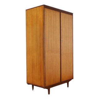 1960s Mid Century Modern Vintage Teak Gentlemens Wardrobe Armoire by Beautility For Sale