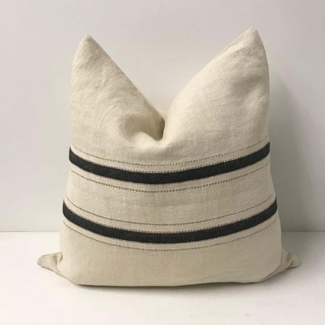 This pillow cover is inspired by The Belgian Towel. The design is simple, with black and old rose stripes sitting on an...