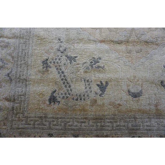 1990s Early 20th Century Silk Chinese Dragon Carpet ( 4'2" x 6' - 127 x 183 ) For Sale - Image 5 of 8