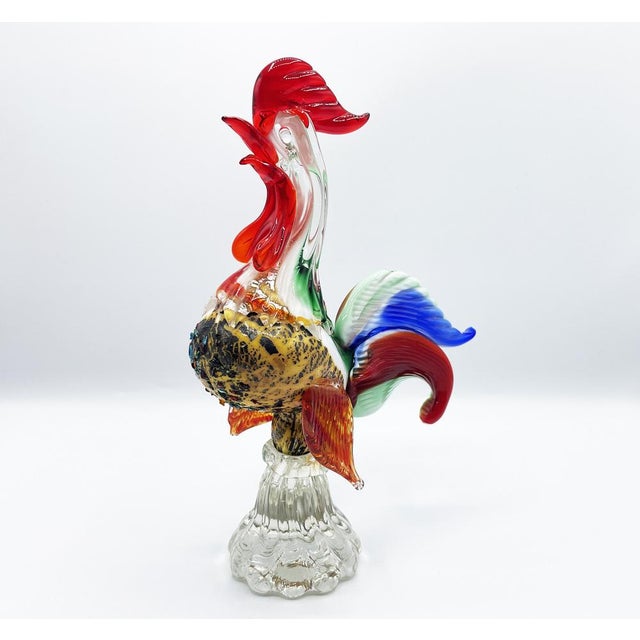 Murano Multicolored Rooster Sculpture, 1960s For Sale - Image 9 of 18