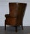 Hand-Dyed Leather Chesterfield Porter's Wingback Armchair For Sale - Image 12 of 18