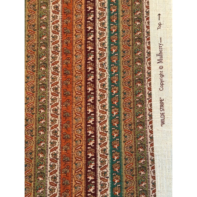 Mulberry Wilde Stripe Fabric 2 7/8 Yards For Sale - Image 4 of 6