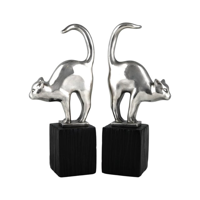 Art Deco Bronze Cat Bookends by Amadeo Gennarelli, 1925, Set of 2 For Sale - Image 11 of 11