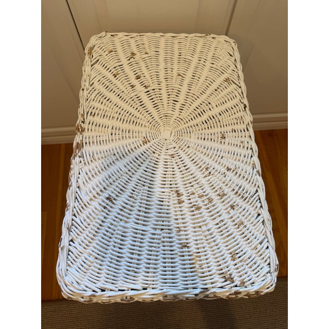 Mid 20th Century Wicker Side Table With Magazine Rack For Sale - Image 5 of 5