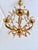 French Gilt and Silvered Tole Leaf 5-Light Chandelier, 1960s For Sale - Image 11 of 16
