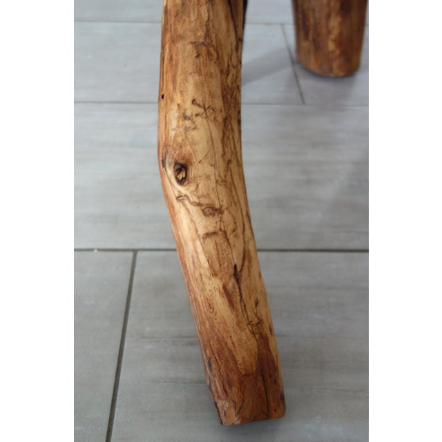 Brutalist Wooden Plant Holder Stool, France, 1960s For Sale - Image 7 of 14