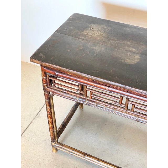 Antique Chinese Bamboo Console Table, 1800s For Sale - Image 12 of 18