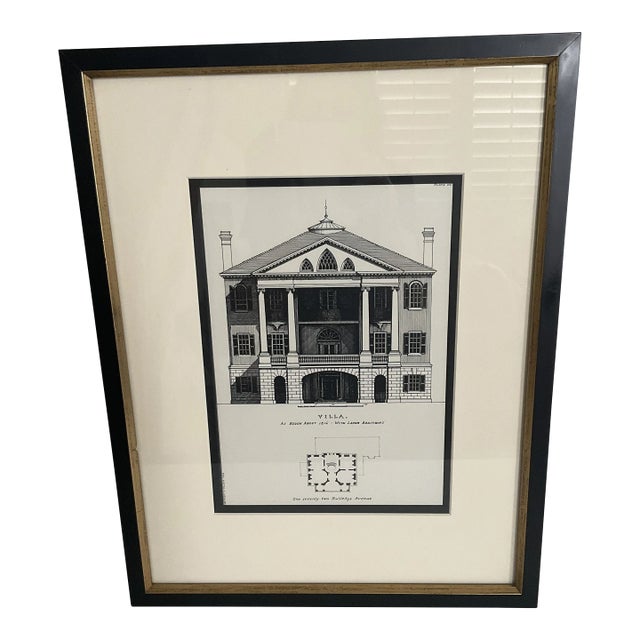 Vintage Architectural Rendering Print by James Polzois, Framed For Sale