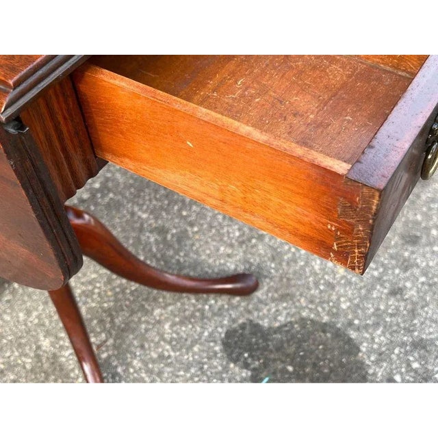 Pair of Antique Duncan Phyfe Mahogany Drop Leaf Side Tables. Early American antique pedestal tables . Drawer dovetail...