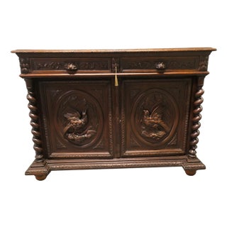 French Buffet in Carved Oak For Sale