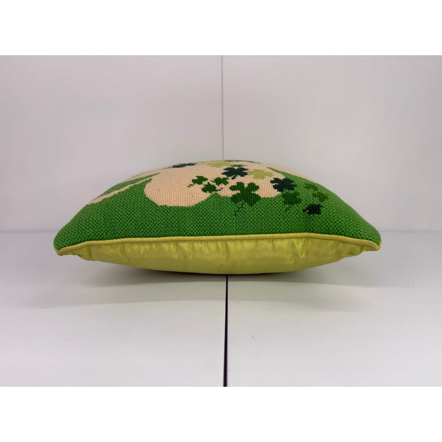 Vintage Shamrock Throw Pillow For Sale - Image 10 of 12